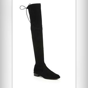 Stuart Weitzman Lowland Thigh High Over The Knee Boots Black Suede Size 6